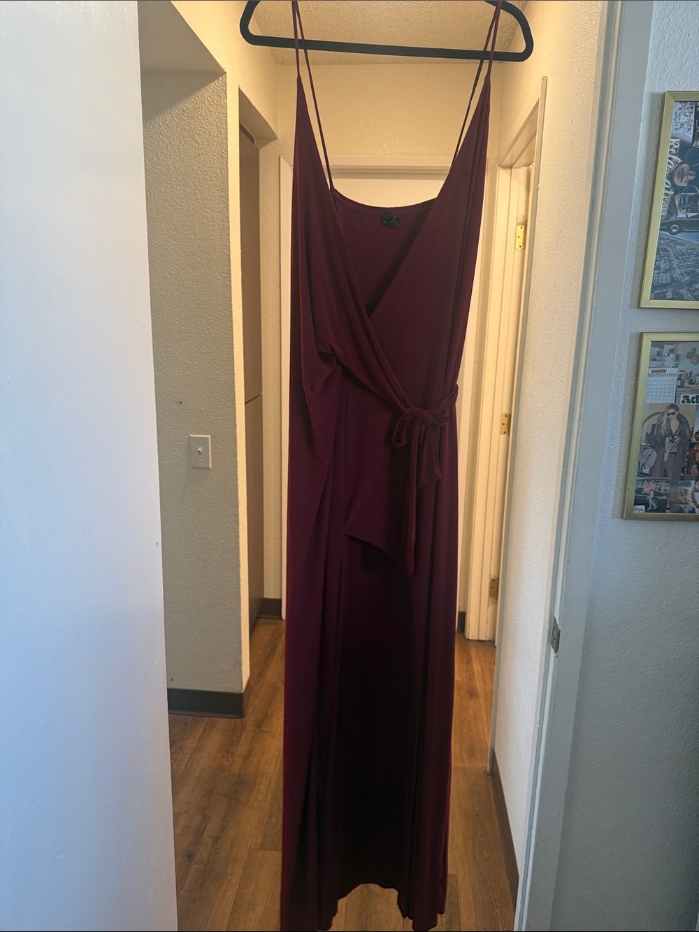 Windsor Deep Burgundy Sleeveless Wrap Maxi Dress
